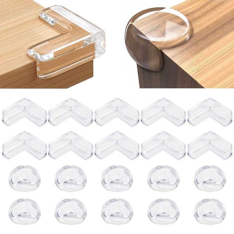 YIIFELL 20 Pack Corner Protector Baby, Table Corner Protectors for Baby Guards Clear for Furniture Corner Protectors Proof Covers Baby Safety - Image 1